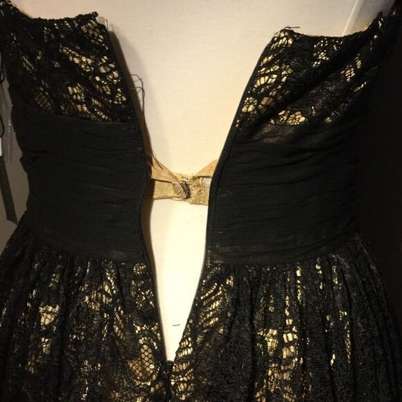 AIDAN Maddox Silk & Lace Strapless Cocktail Dress - Picture 3 of 6